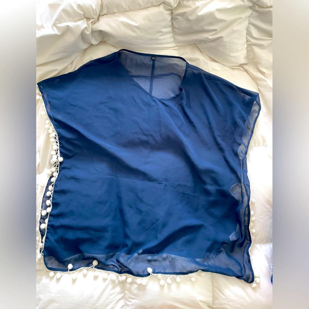 Navy and White Beach Cover Up